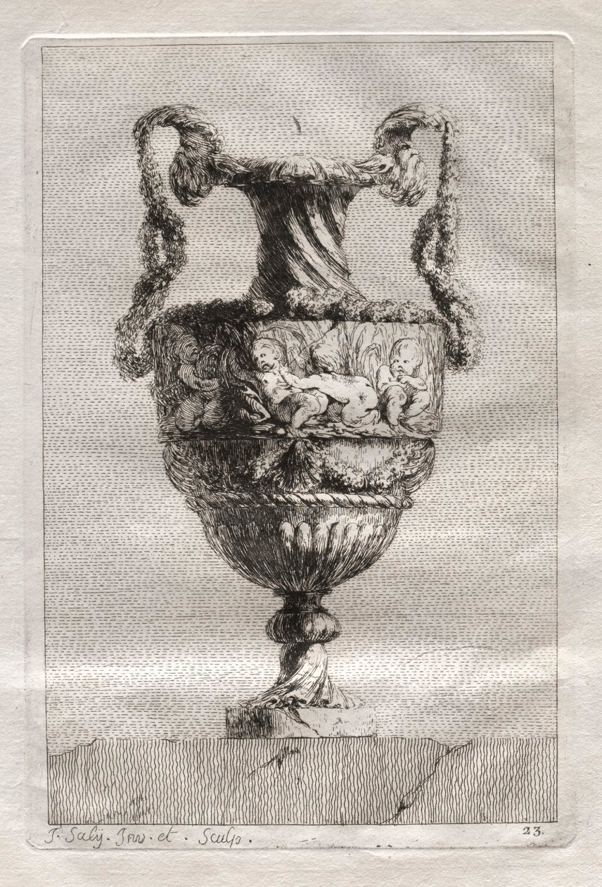 Suite af vaser: Tavle 23, 1746. af Jacques Francois Joseph Saly