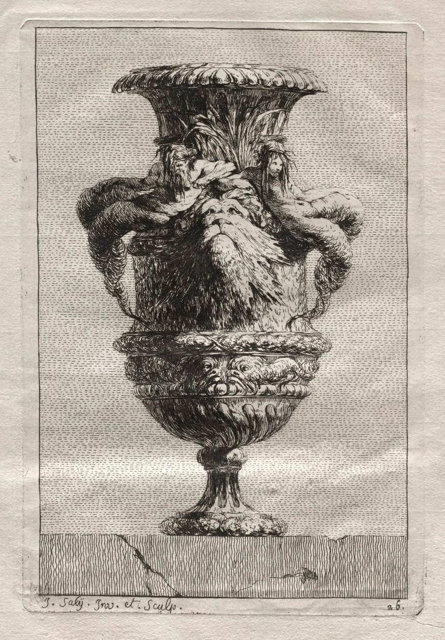 Suite af vaser: Tavle 26, 1746. af Jacques Francois Joseph Saly