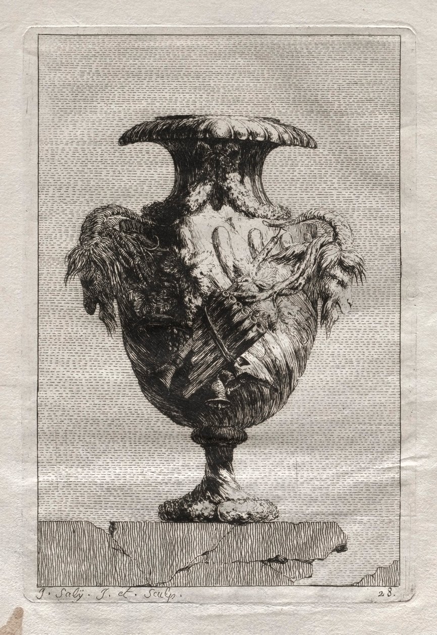 Suite af vaser: Tavle 28, 1746. af Jacques Francois Joseph Saly