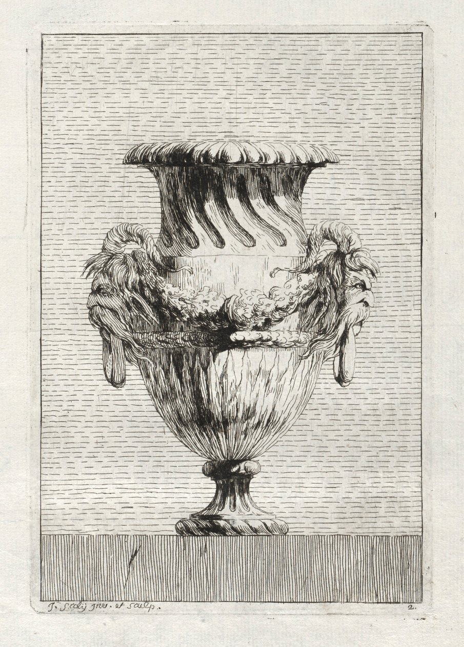 Suite af vaser: Tavle 2, 1746. af Jacques Francois Joseph Saly