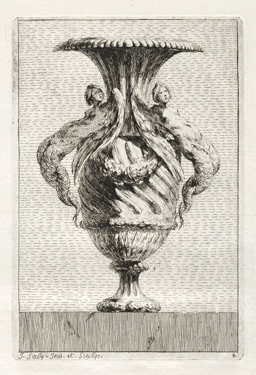 Suite af vaser: Tavle 4, 1746. af Jacques Francois Joseph Saly