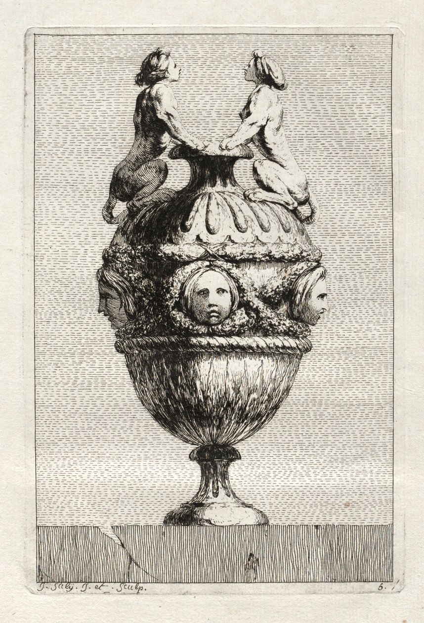 Suite af vaser: Tavle 5, 1746. af Jacques Francois Joseph Saly