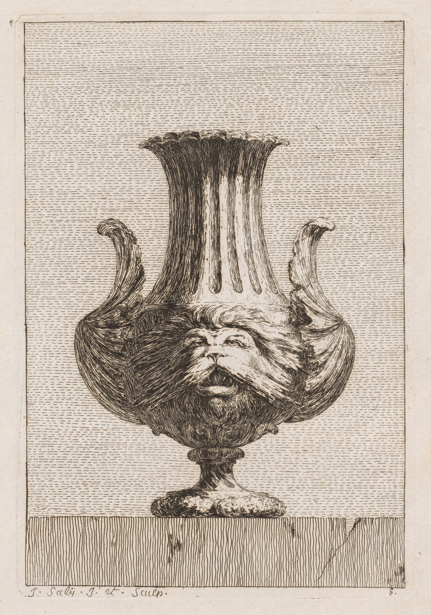 Suite af vaser: Tavle 6, 1746. af Jacques Francois Joseph Saly