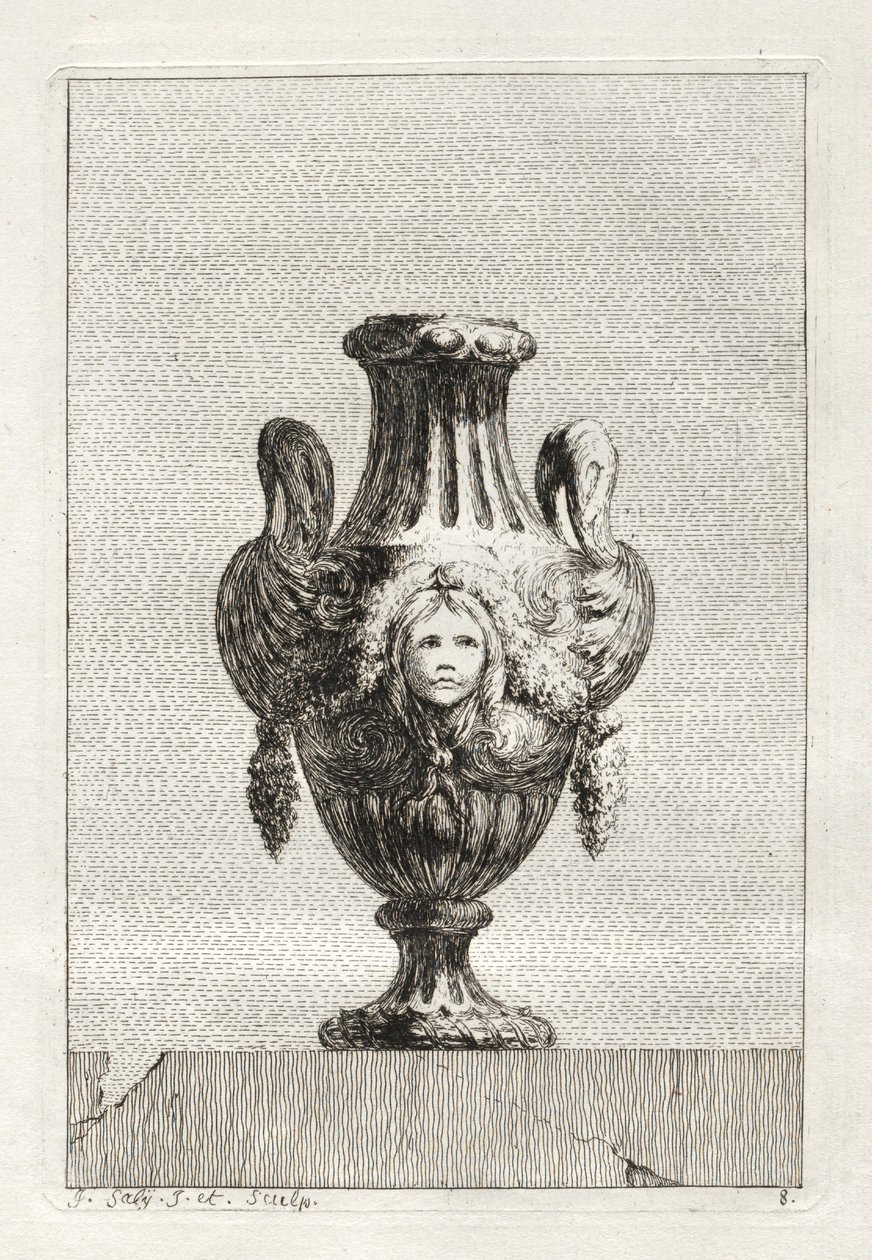 Suite af vaser: Tavle 8, 1746. af Jacques Francois Joseph Saly