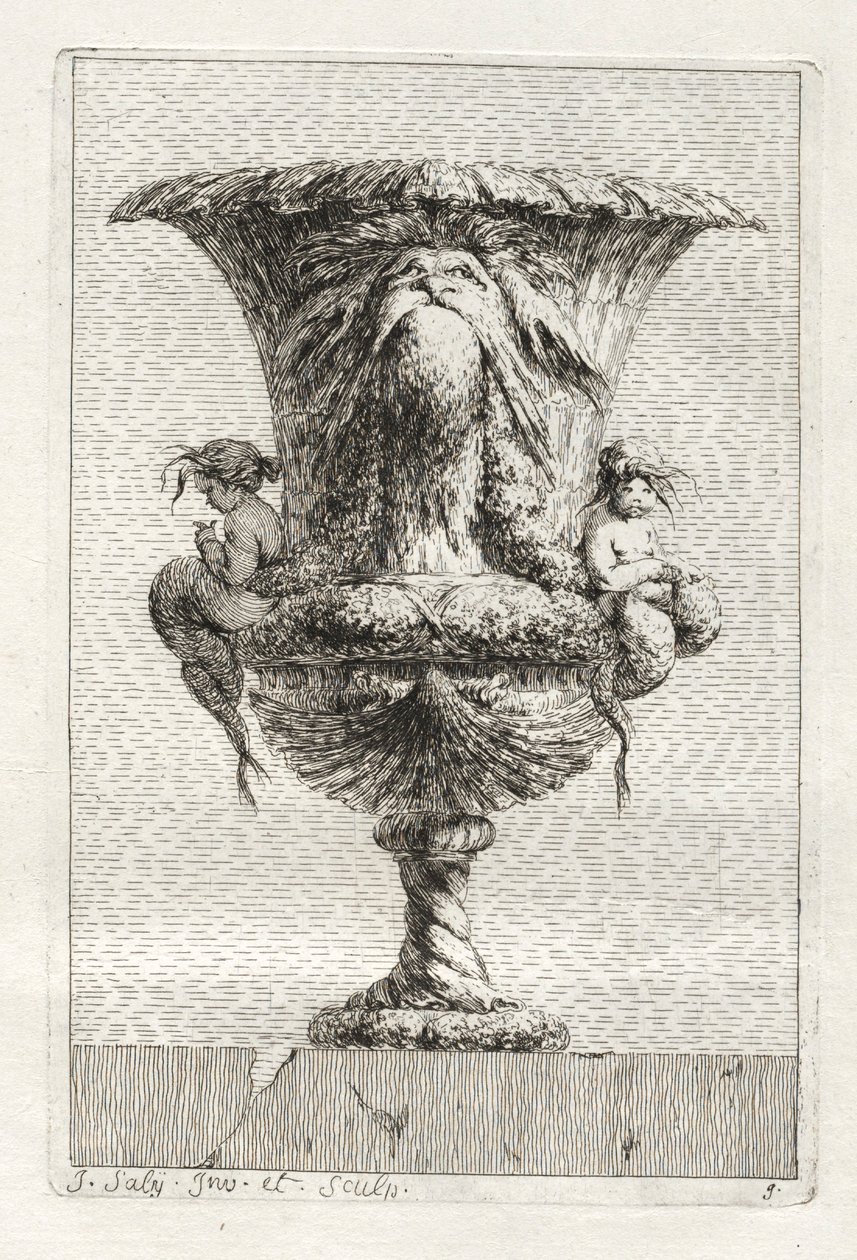 Suite af vaser: Tavle 9, 1746. af Jacques Francois Joseph Saly