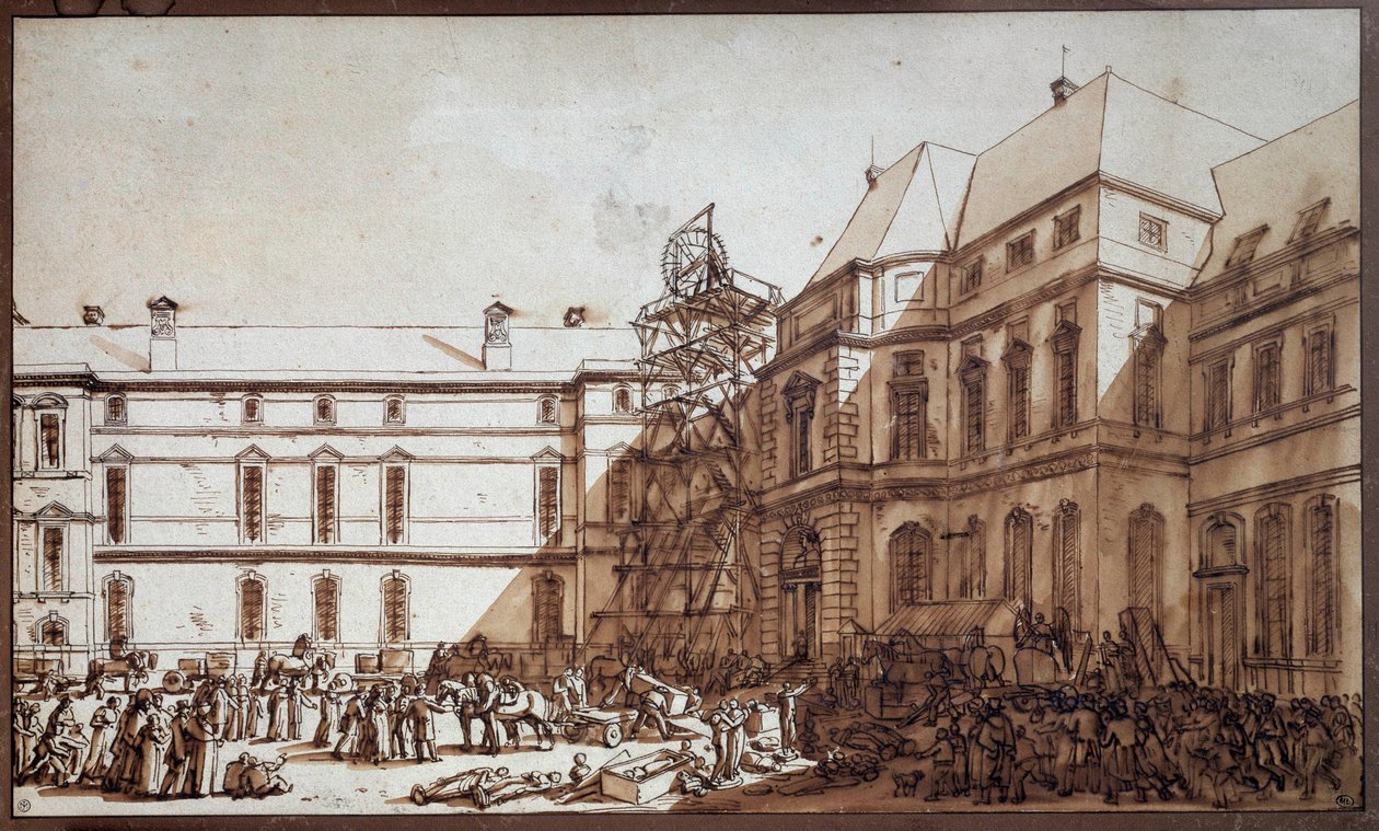 Ankomst til Louvre af italienske mesterværker Plyndringen af kunstværker var formålet med ekspeditioner udført af Dominique Vivant Denon (Vivant-Denon) under ordre fra konsul Napoleon Bonaparte til Musee Napoleon (nuværende Louvre Museum) under de første af Jacques Francois Joseph Swebach