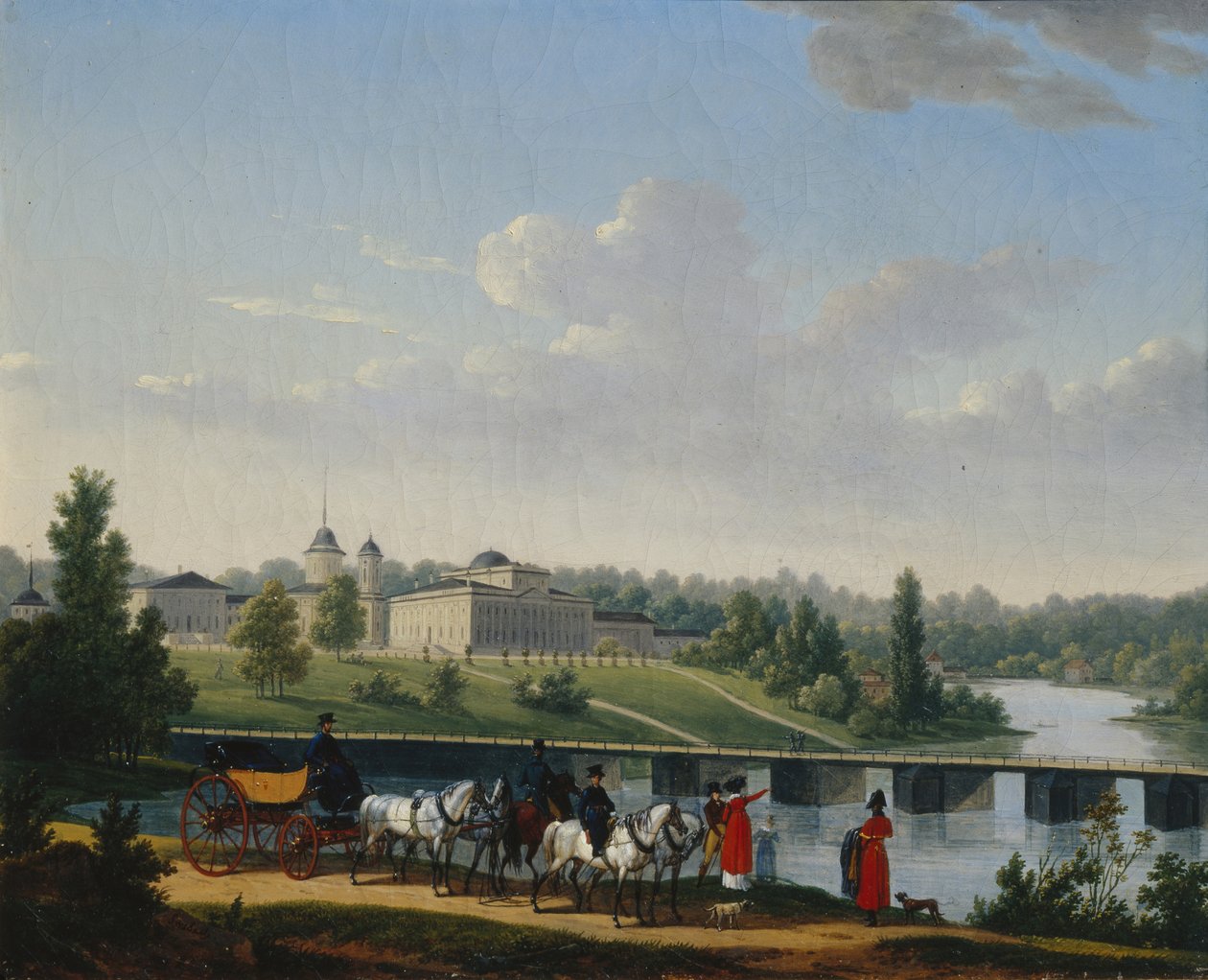 Gåturen. Golitsyns gods Pekhra-Yakovlevskoye, 1820 af Jacques Francois Joseph Swebach