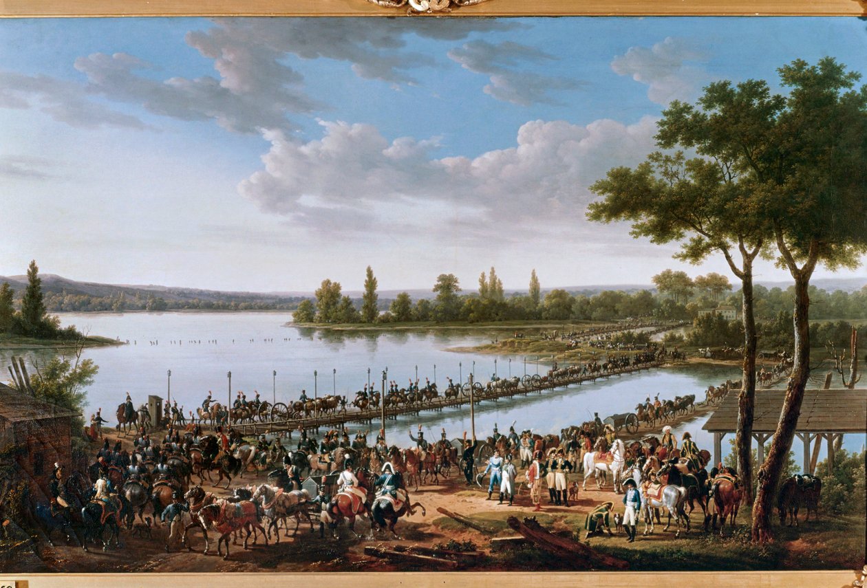 Napoleons passage af Donau før slaget ved Wagram ... (maleri på lærred) af Jacques Francois Joseph Swebach