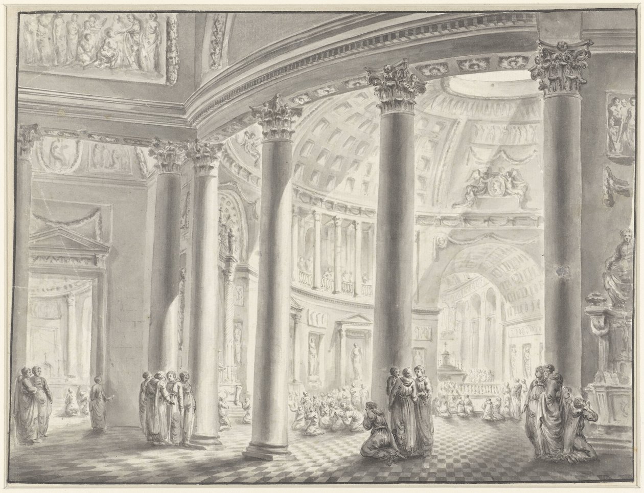 Interiør af en kuppelkirke af Jacques François Blondel