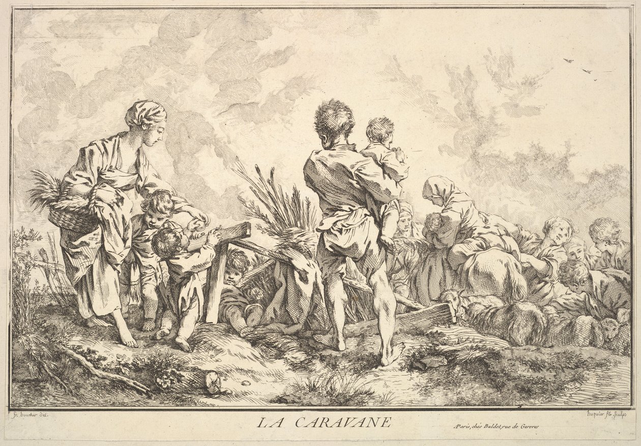 Karavanen, midten til slutningen af det 18. århundrede. af Jacques Gabriel Huquier