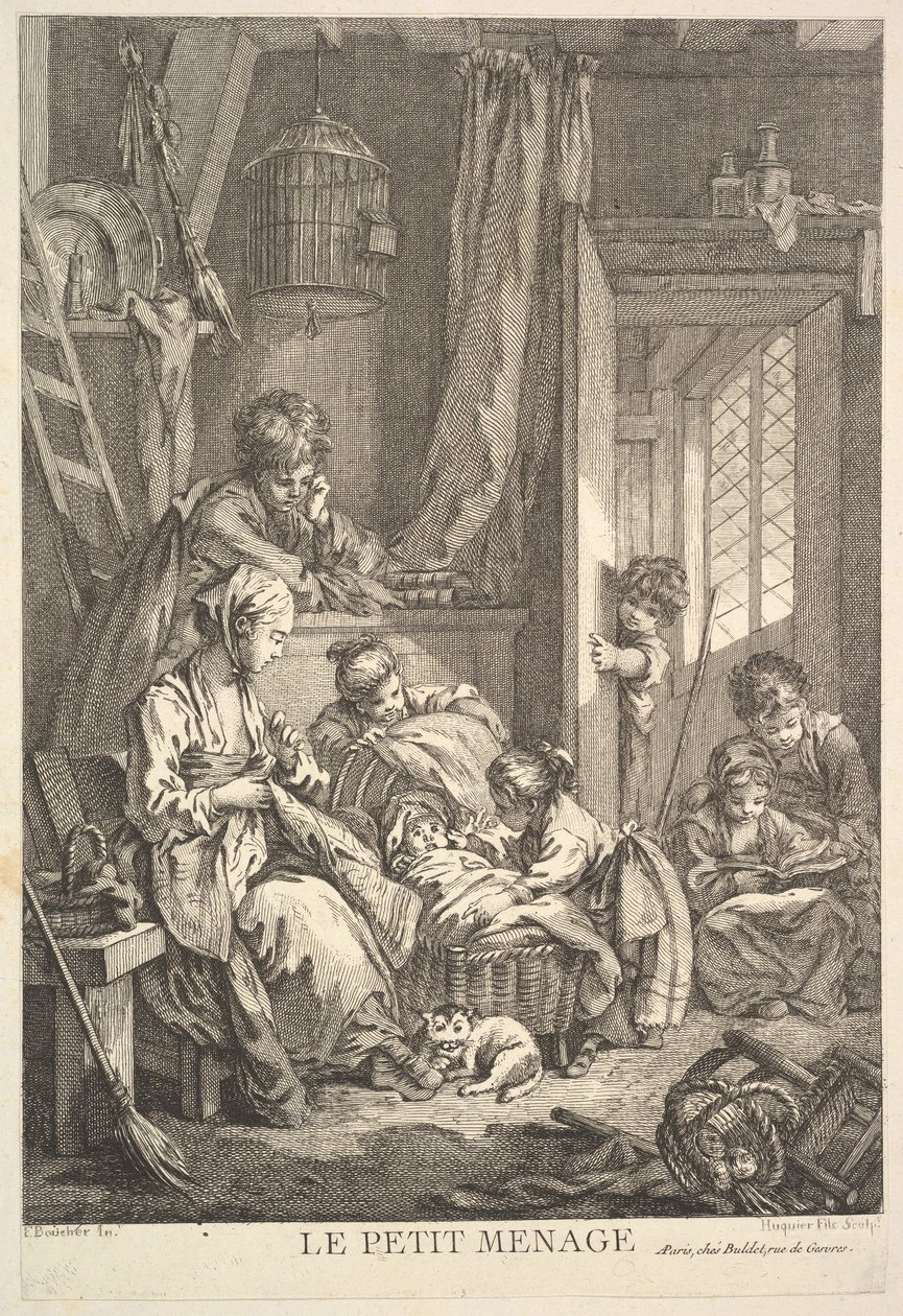 Den lille husholdning, midten til slutningen af det 18. århundrede. af Jacques Gabriel Huquier