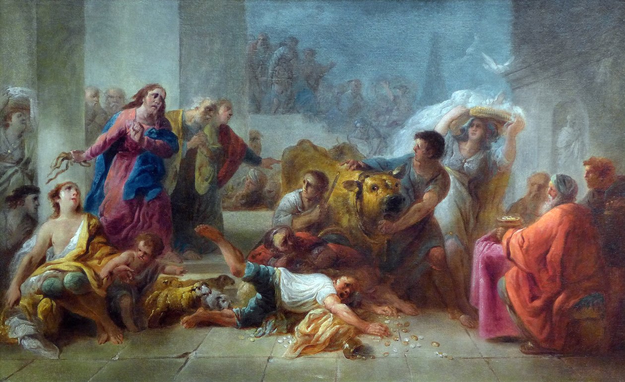 Kristus udviser købmænd fra templet af Jacques Gamelin