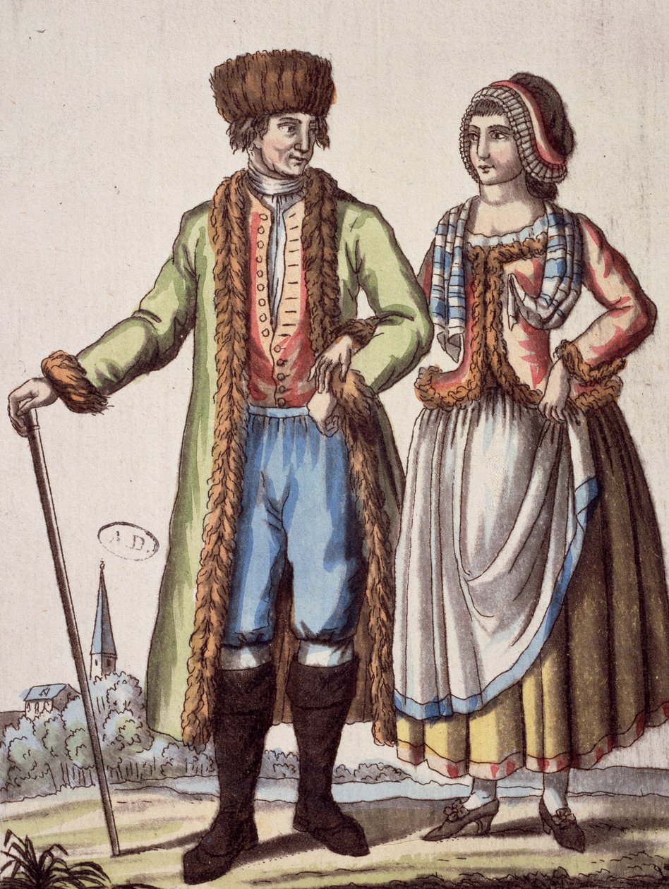 Par fra Prag, gravering af Jacques Grasset de Saint - Sauveur (1757 - 1810) af Jacques Grasset de Saint Sauveur