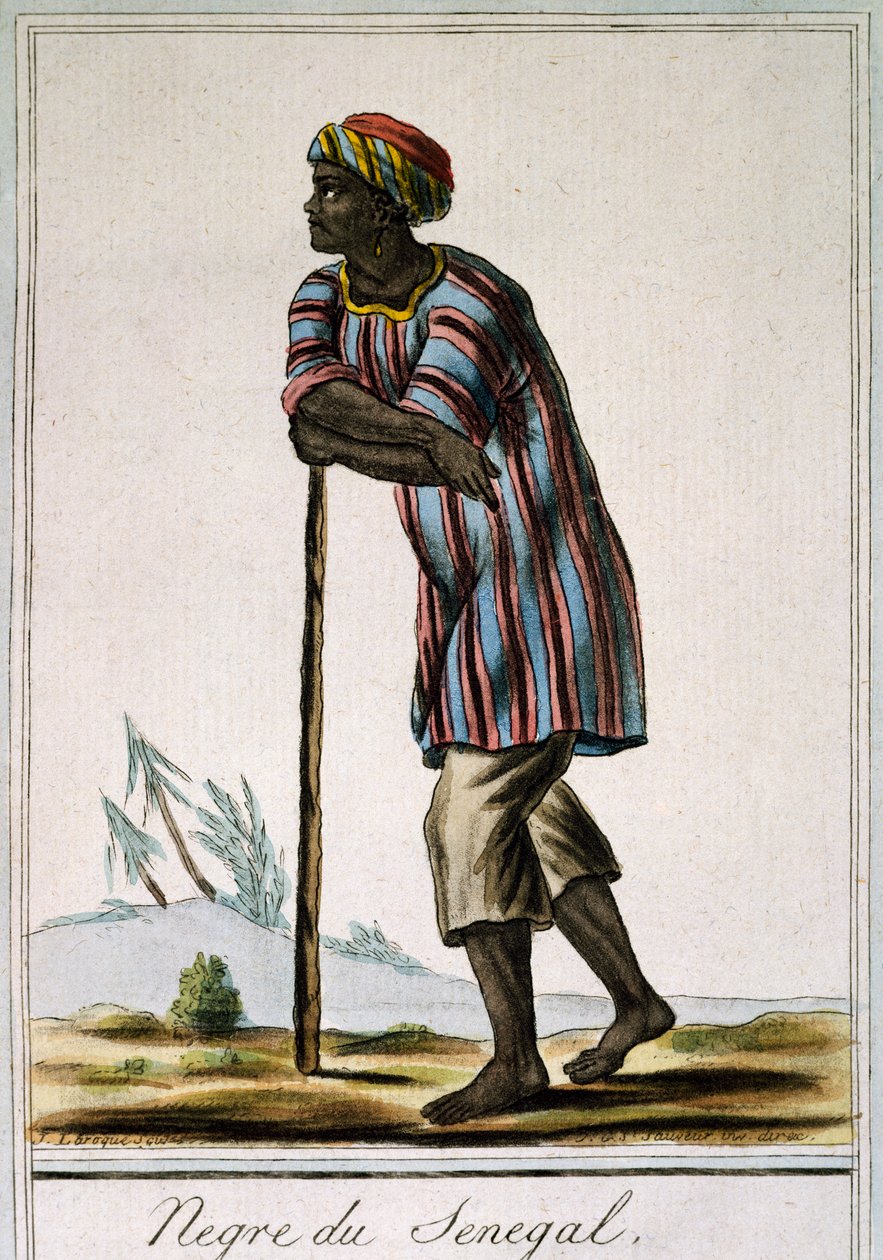 Senega Negro, farvestik fra Encyclopedia des Voyages, af Jacques Grasset de Saint-Sauveur (1757-1810) af Jacques Grasset de Saint Sauveur