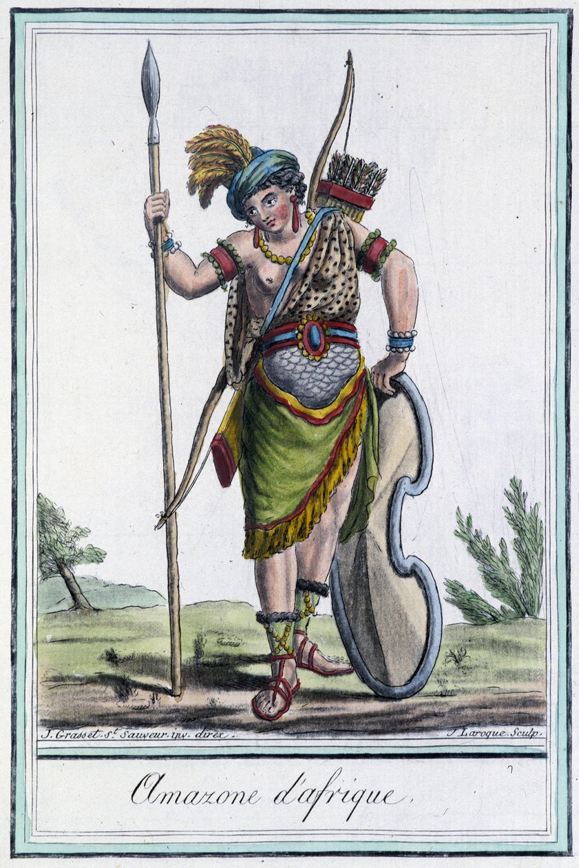 African Amazon - i "" Encyclopedia of Travels"" af Grasset St Sauveur, red. 1796 af Jacques Grasset de Saint Sauveur