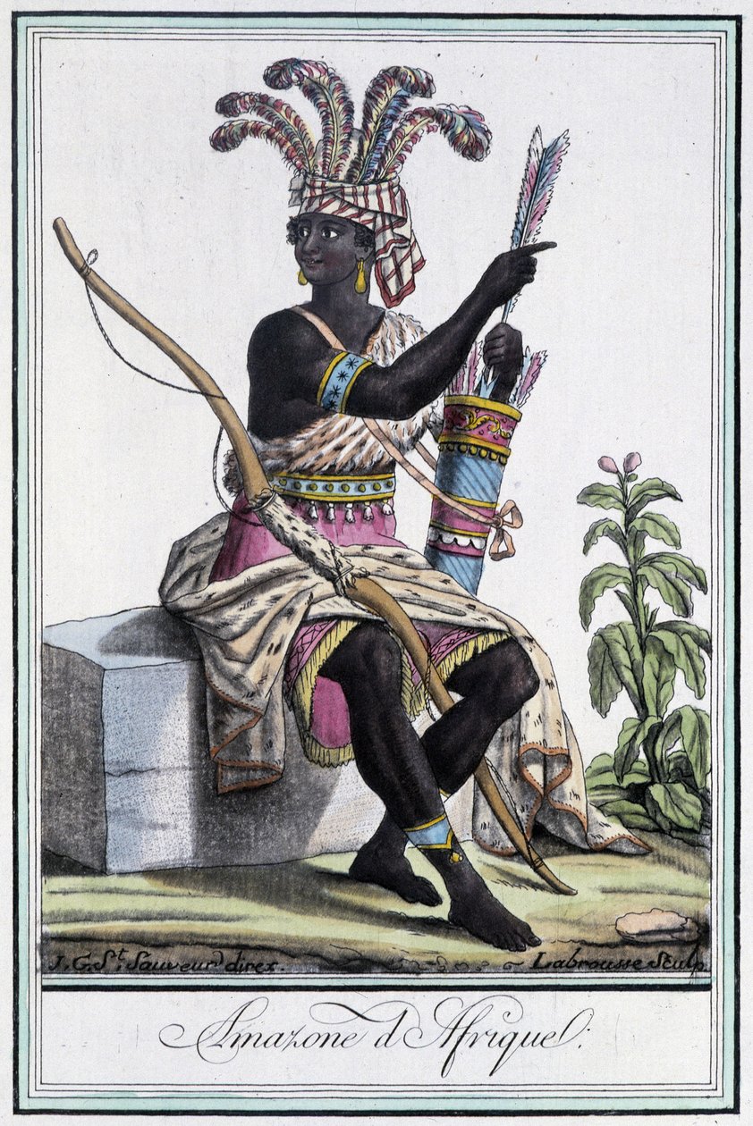 Amazon of Africa - i "" Encyclopedia of Travels"" af Grasset St Sauveur, red. 1796 af Jacques Grasset de Saint Sauveur