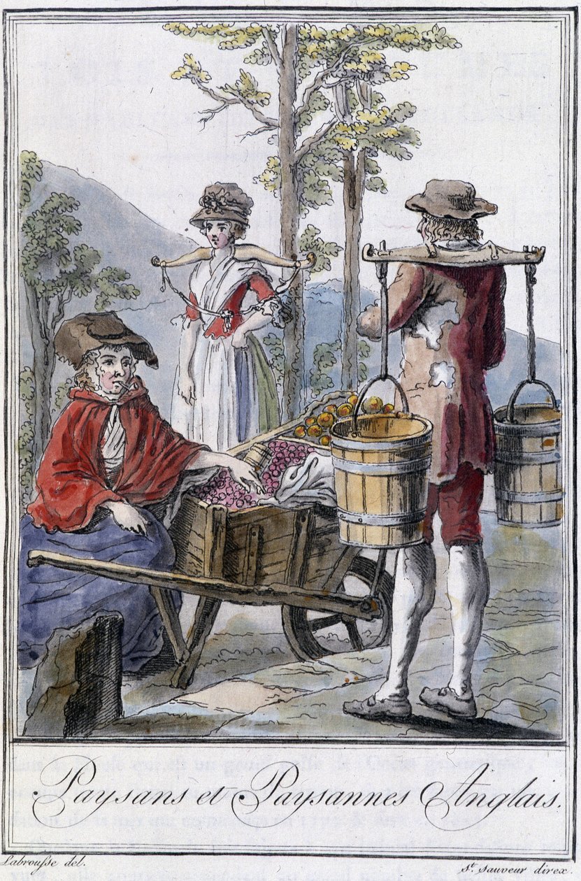 Engelske bønder og bønder - i "" Encyclopedia of Travels"" af Grasset St. Sauveur, red. 1796 af Jacques Grasset de Saint Sauveur