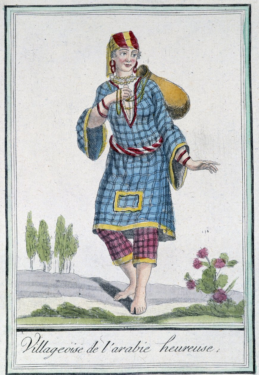 Happy Arabian Village - i "" Encyclopedia of Travels"" af Grasset St Sauveur, red. 1796 af Jacques Grasset de Saint Sauveur