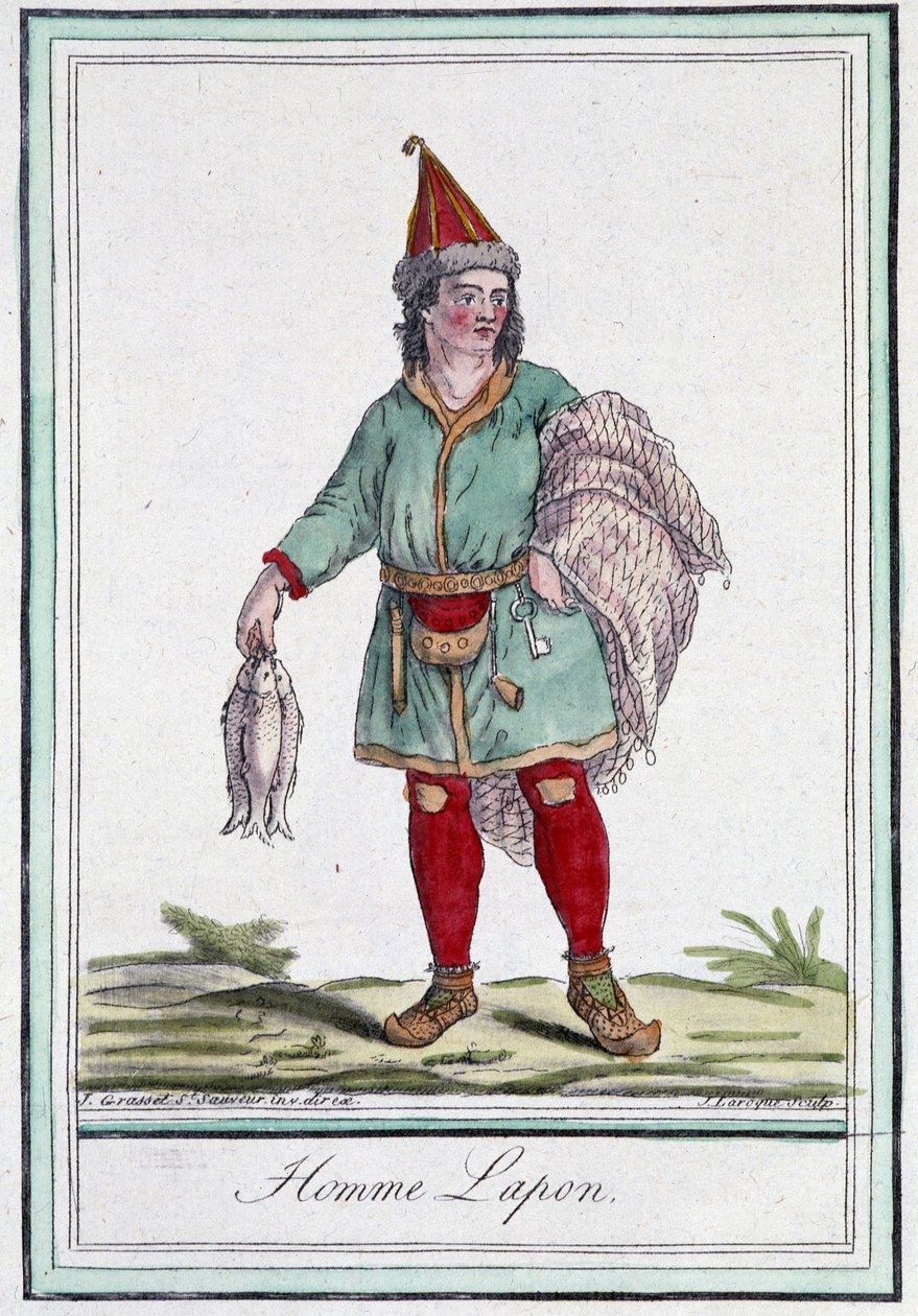 Lapp man - i "" Encyclopedia of travels"" af Grasset Saint Sauveur, red. Paris 1796 af Jacques Grasset de Saint Sauveur