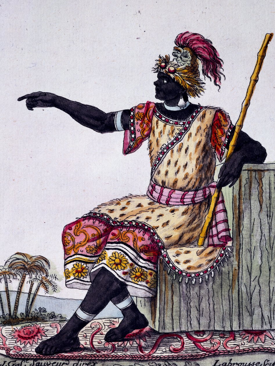 Konge af Loango, farvestik fra tegning af Labrousse (aktiv 1796), fra Encyclopedia of voyages, af Jacques Grasset de Saint-Sauveur (1757-1810) af Jacques Grasset de Saint Sauveur