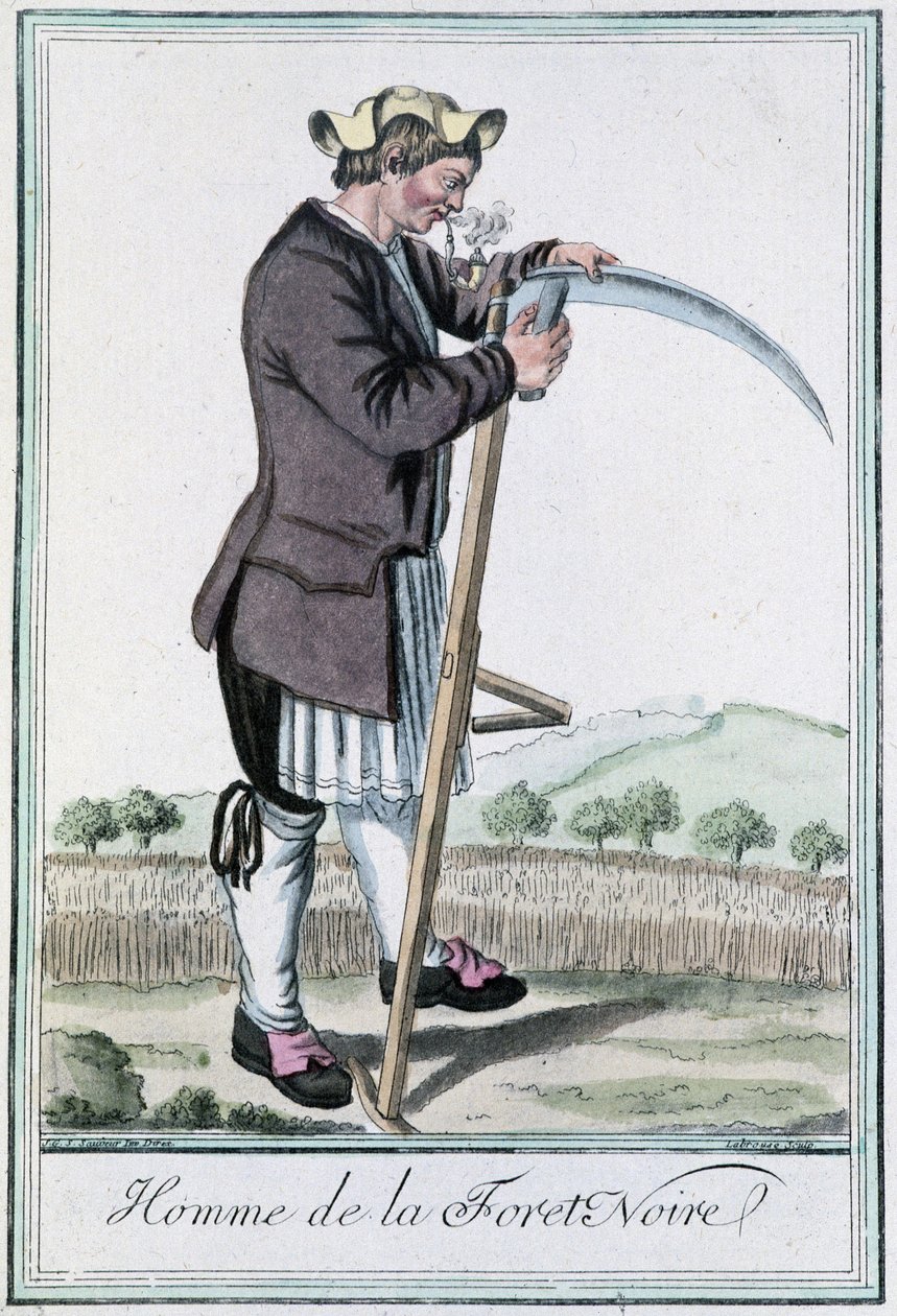 Man of the Black Forest - i "" Encyclopedia of Travels"" af Grasset St Sauveur, red. 1796 af Jacques Grasset de Saint Sauveur