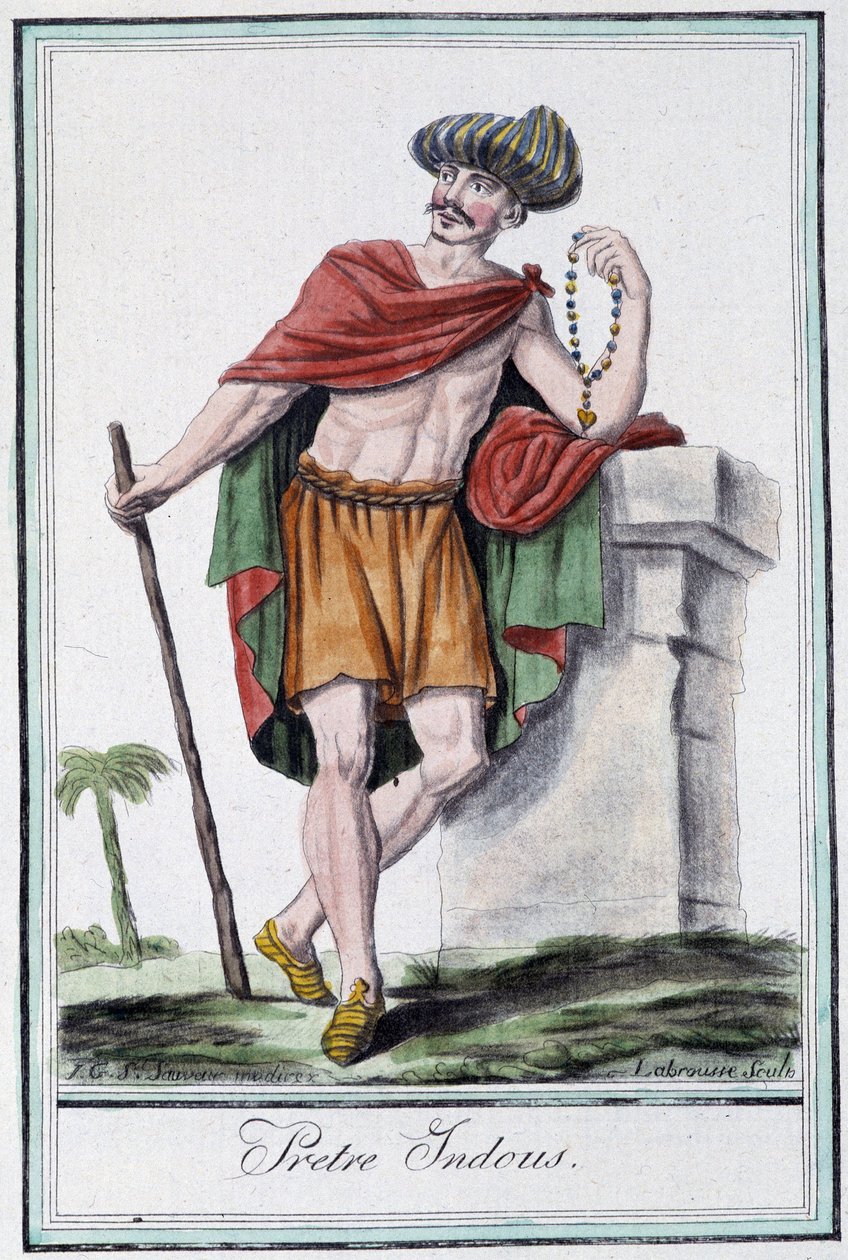 Hindupræst (hindu) - i "" Encyclopedia of travels"" af Grasset Saint Sauveur, red. Paris 1796 af Jacques Grasset de Saint Sauveur