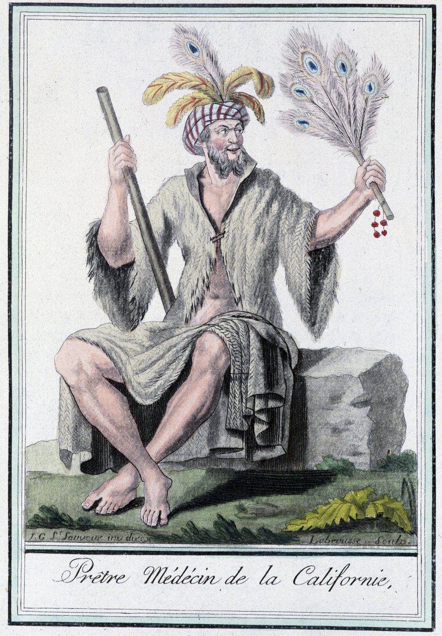 Præstlæge fra Californien - i "" Encyclopedia of Travels"" af Grasset Saint Sauveur, red. Paris 1796 af Jacques Grasset de Saint Sauveur