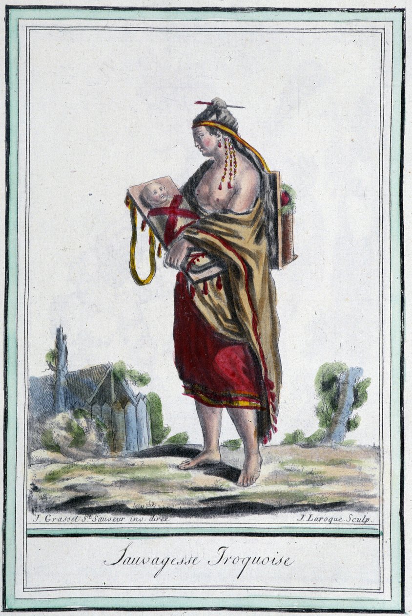 Sauvagesse iroquoise - i "" Encyclopedia of travels"" af Grasset St Sauveur, Paris af Jacques Grasset de Saint Sauveur