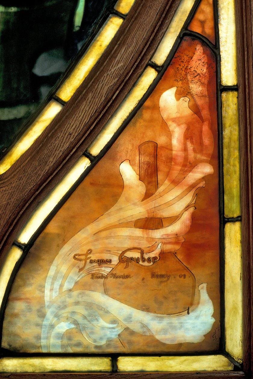 Nancy (afdeling 54), Art Nouveau, Handels- og Børskammer, Signatur af et farvet glas af Jacques Gruber (1870-1936) af Jacques Gruber
