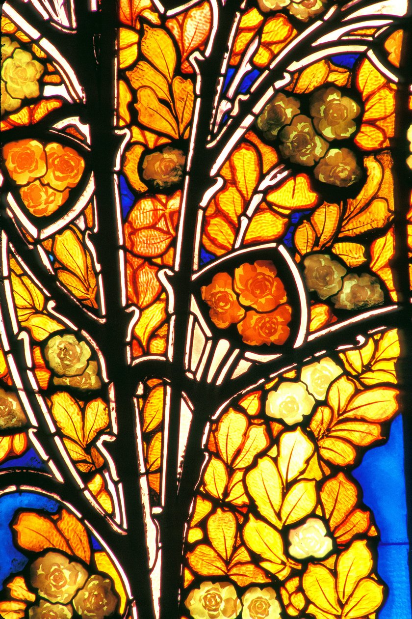 Nancy (afdeling 54), Art Nouveau, Hotel Bergeret, Glasmaleri af Jacques Gruber (1870-1936) "" roser & måger"" af Jacques Gruber