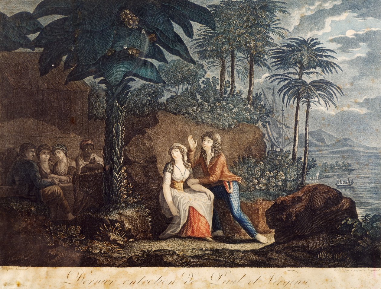 Paul og Virginia, illustration til roman af Jacques-Henri Bernardin de Saint-Pierre (1737-1814) af Jacques Henri Bernardin de Saint Pierre