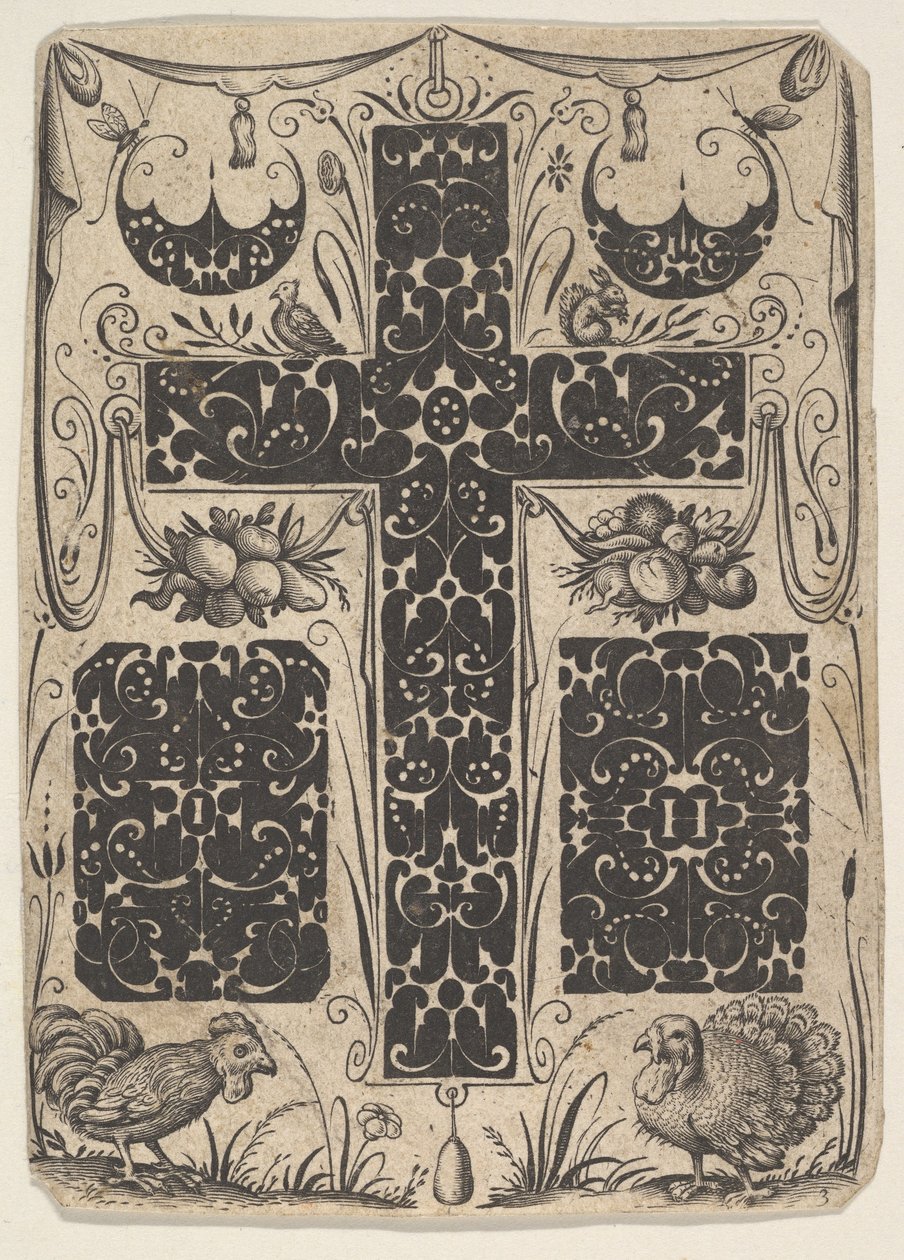 Latinerkors med fugle og mindre motiver, ca. 1614-19. af Jacques Hurtu