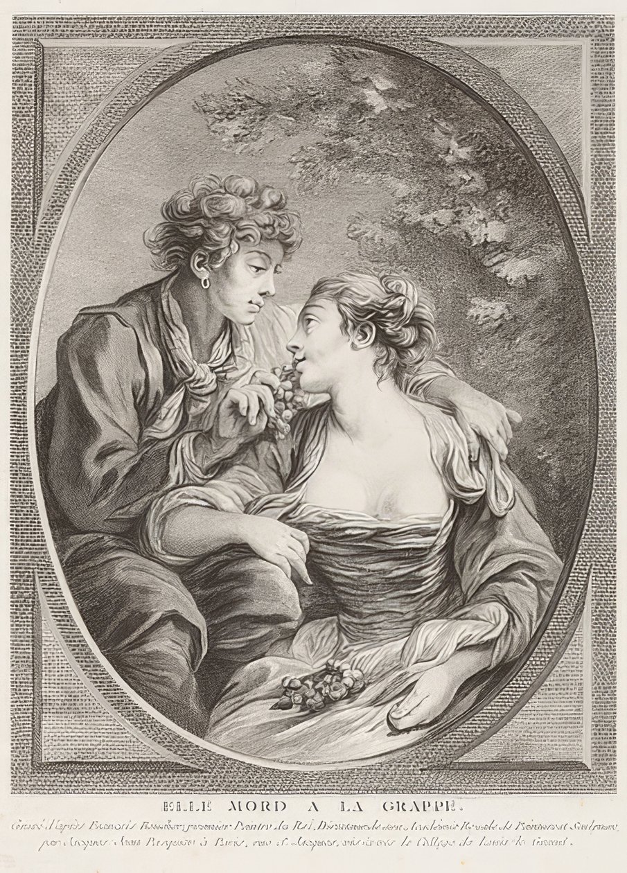 Elle mord à la grappe (hun dør på druen). 1768 af Jacques Jean Pasquier