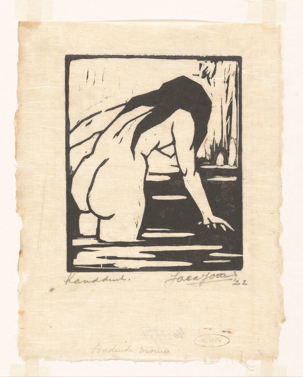Badende kvinde (original titel på objektet) af Jacques Jeichienus Ottens (signed by artist)