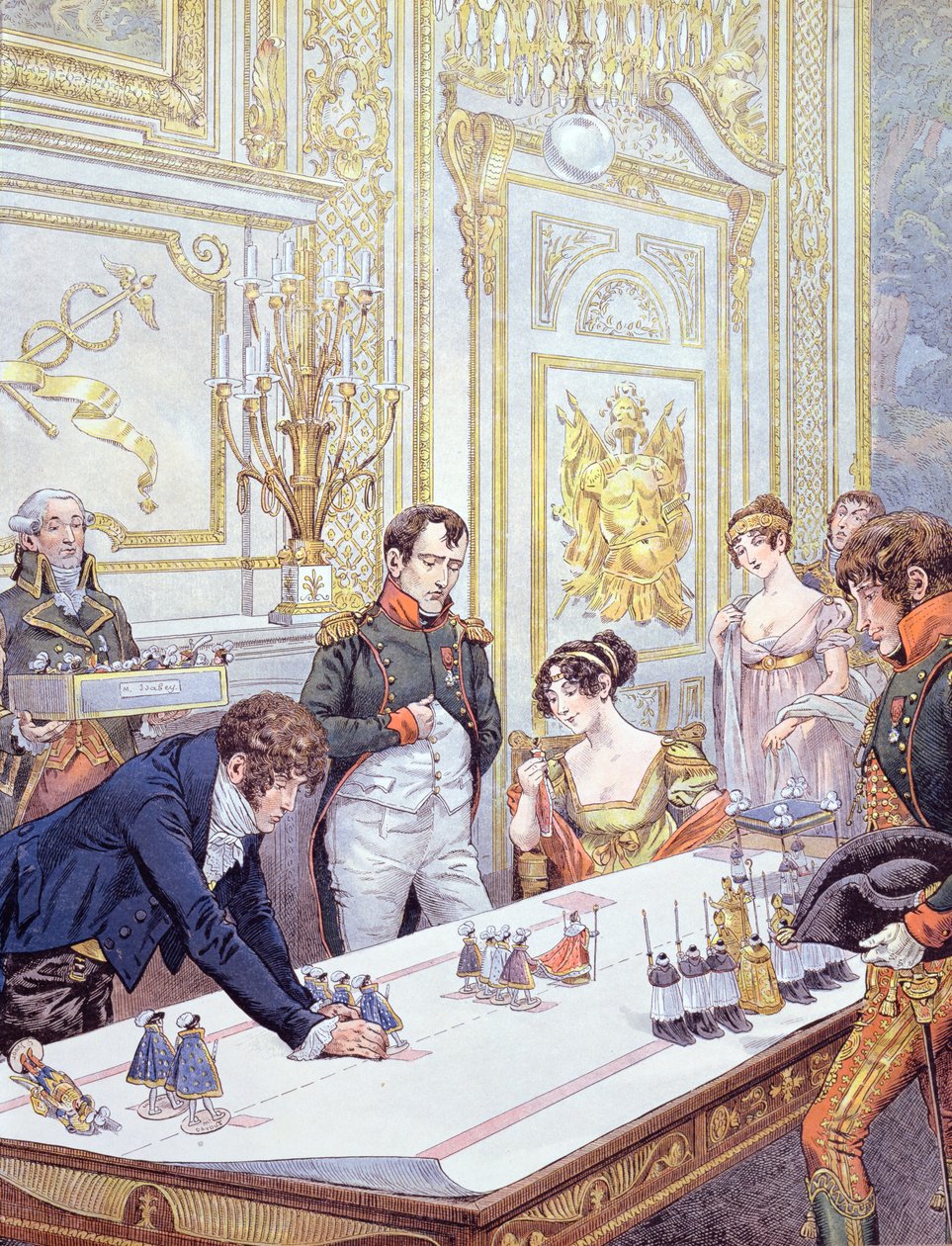 Napoleon (1769-1821) og hans kone Josephine (1763-1814) Forberedelse af kroningen, illustration fra 