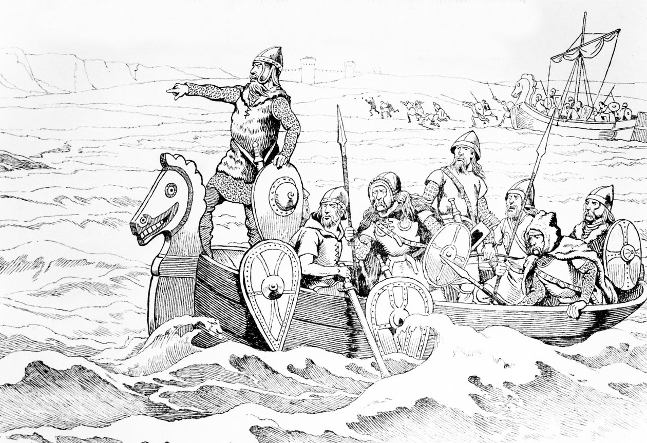 Vikingernes ankomst til Frankrig af Jacques Marie Gaston Onfray de Breville (Job)