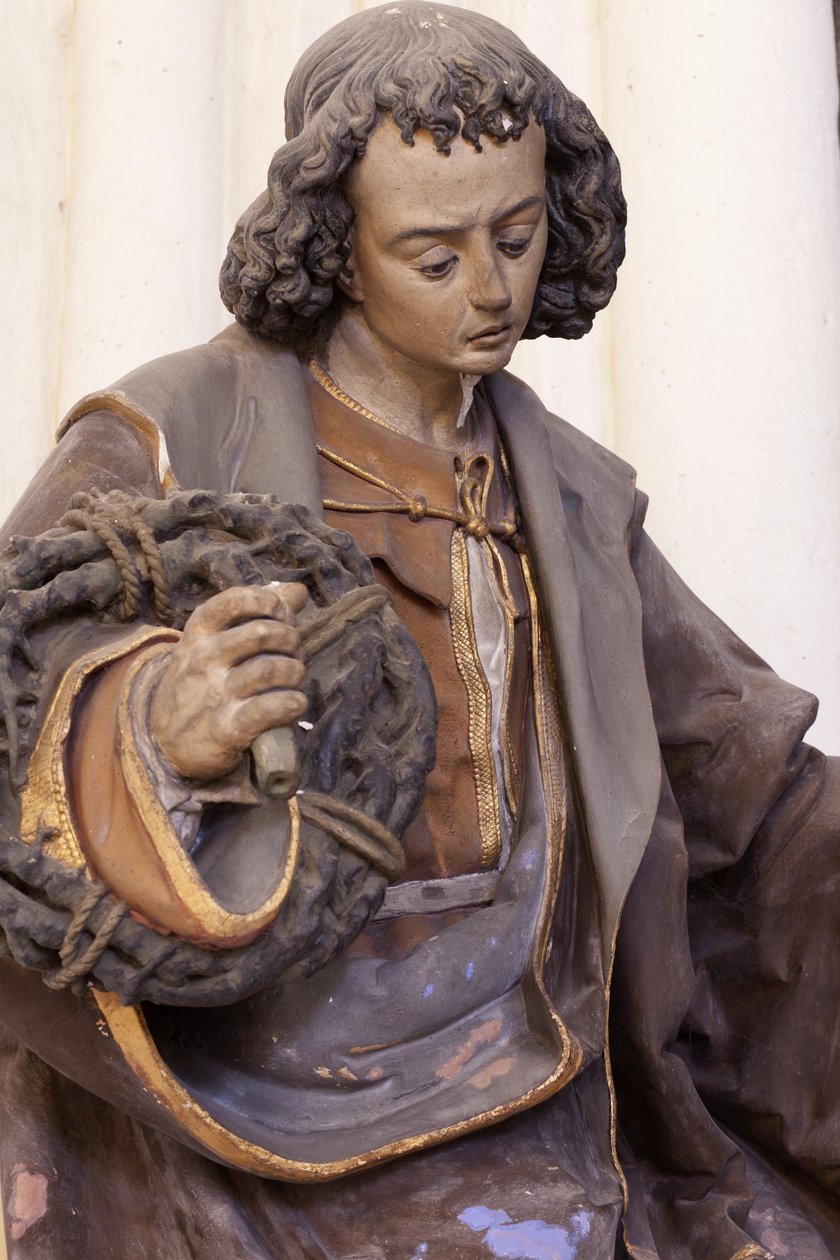 Sankt Johannes Evangelisten (malet gips) af Jacques Jubert