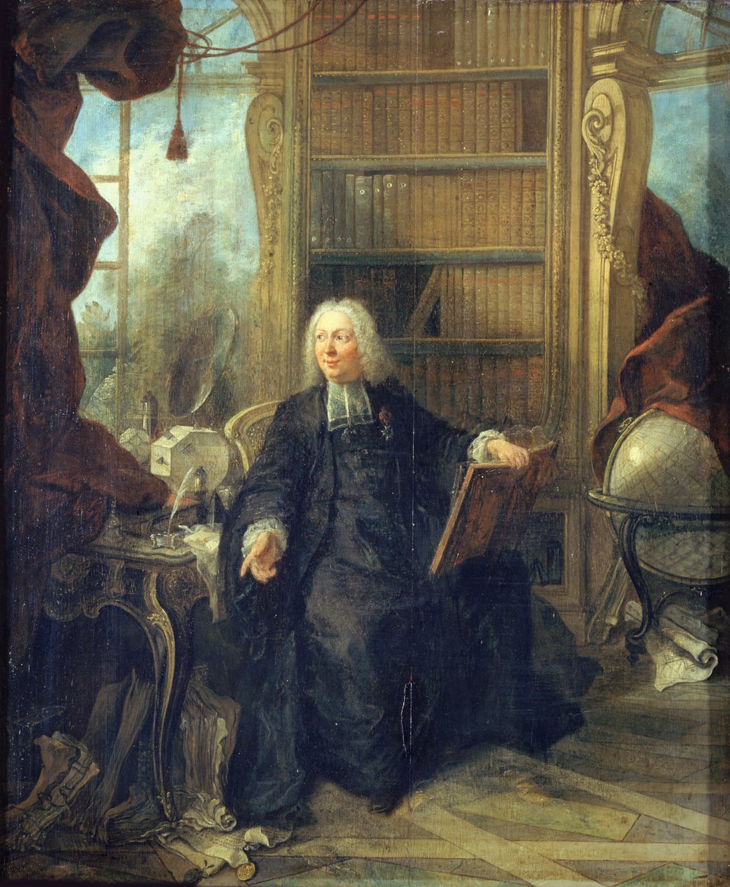Portræt af Jean-Antoine Nollet 1700-1770, ca. 1740. af Jacques Lajoue de
