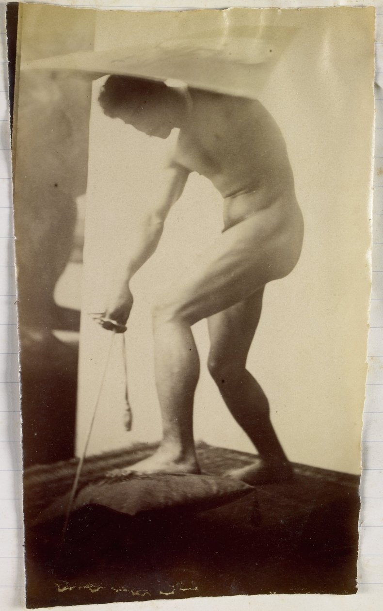 Studie af en mandlig nøgenmodel i Jacques de Lalaings studie af Jacques Lalaing (attributed to)