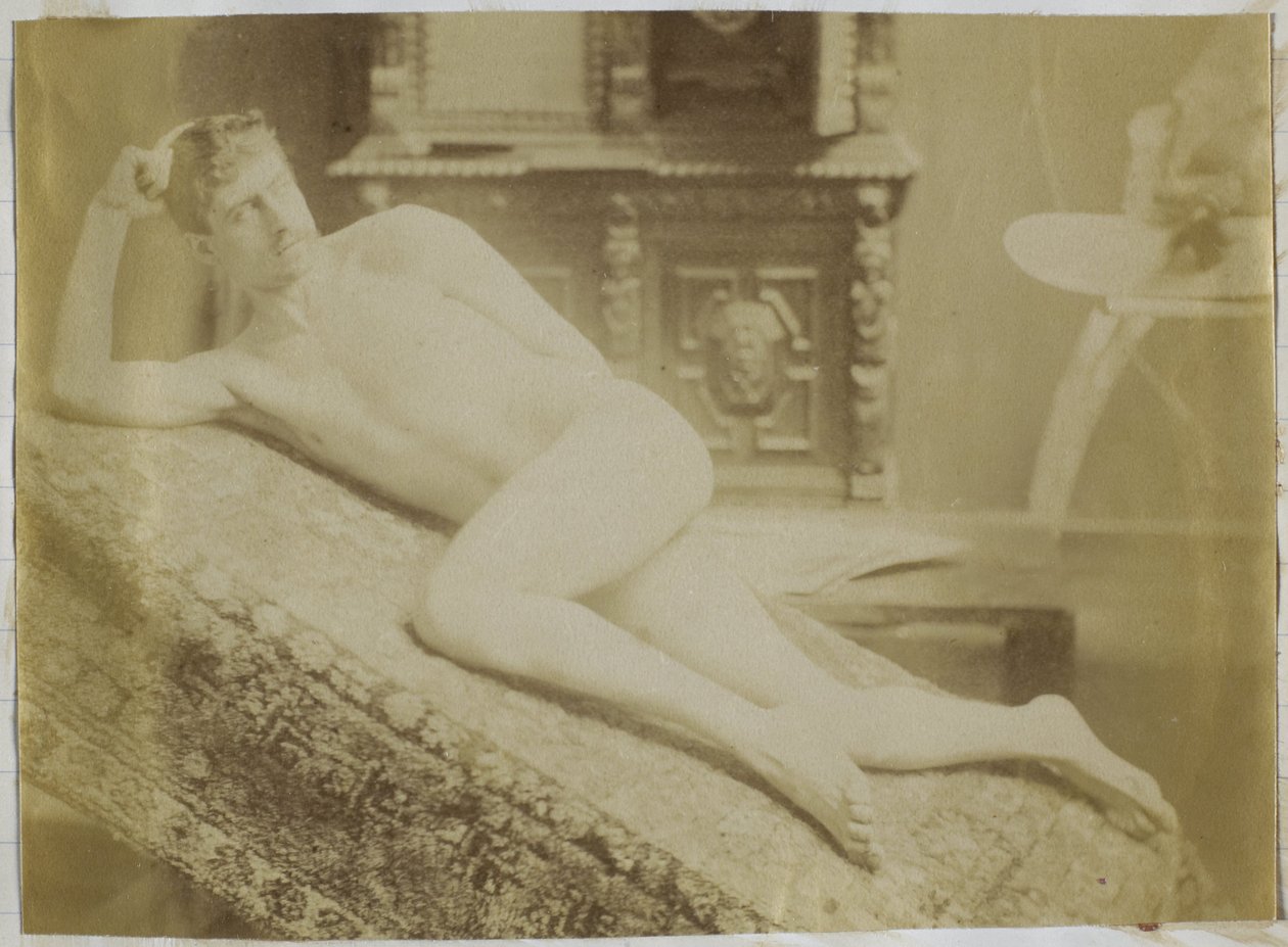 Studie af en mandlig nøgenmodel, liggende, i Jacques de Lalaings studie af Jacques Lalaing (attributed to)