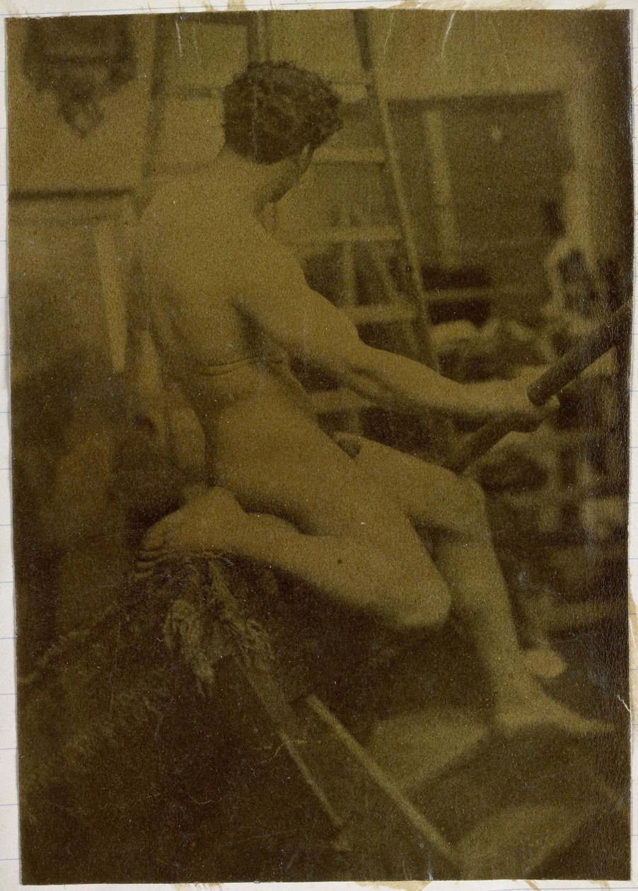 Studie af en mandlig nøgenmodel, set bagfra, i Jacques de Lalaings studie af Jacques Lalaing (attributed to)