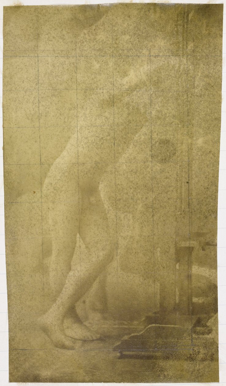 Studie af en mandlig nøgenmodel, stående og lænet op ad et staffeli, i Jacques de Lalaings studie af Jacques Lalaing (attributed to)