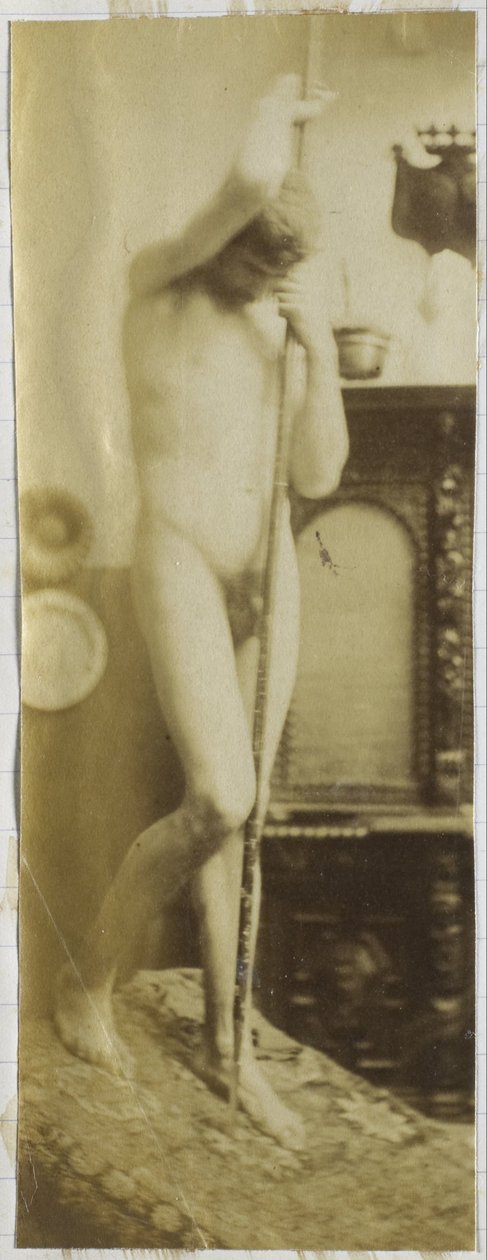 Studie af en mandlig nøgenmodel, stående, i Jacques de Lalaings studie af Jacques Lalaing (attributed to)