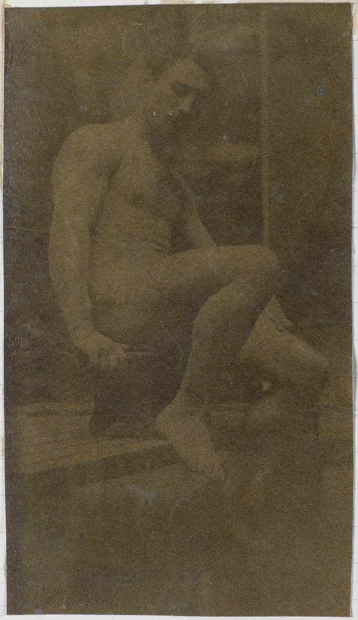 Studie af en mandlig nøgenmodel, set fra siden, i Jacques de Lalaings studie af Jacques Lalaing (attributed to)