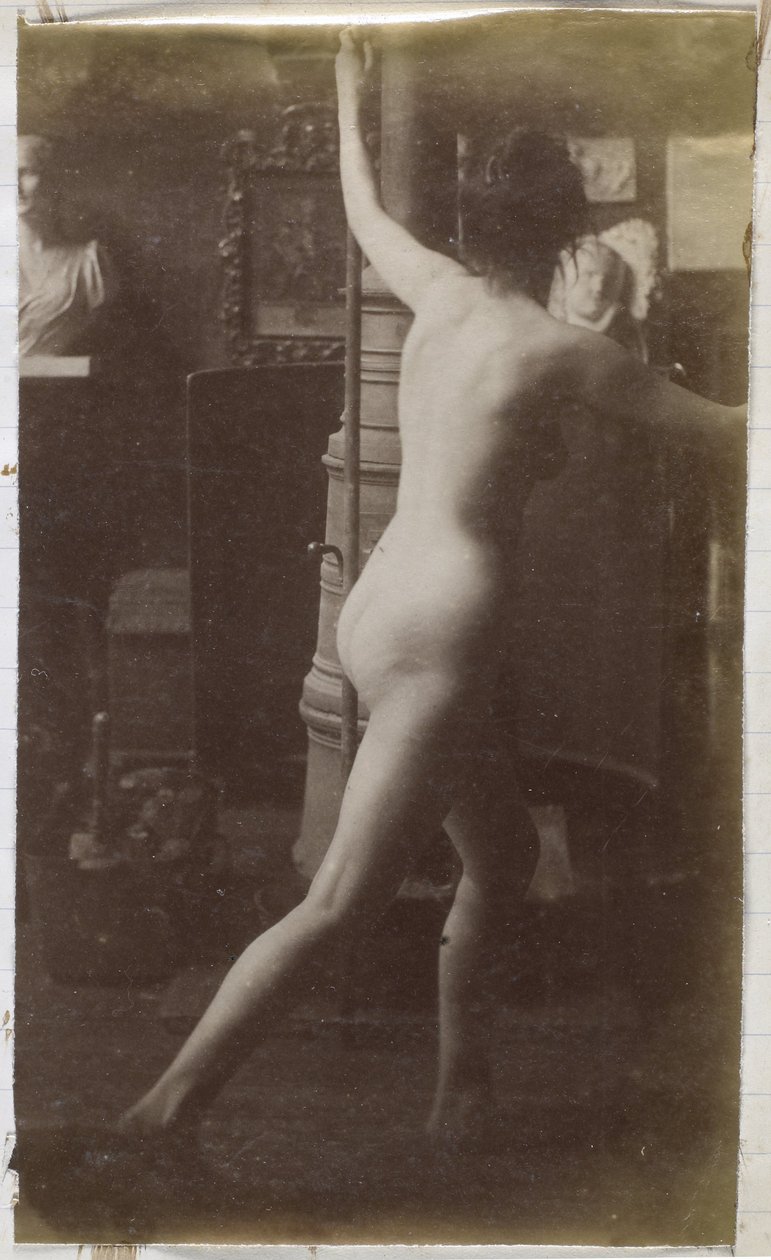 Studie af en kvindelig nøgenmodel, set bagfra, i Jacques de Lalaings studie af Jacques Lalaing (attributed to)