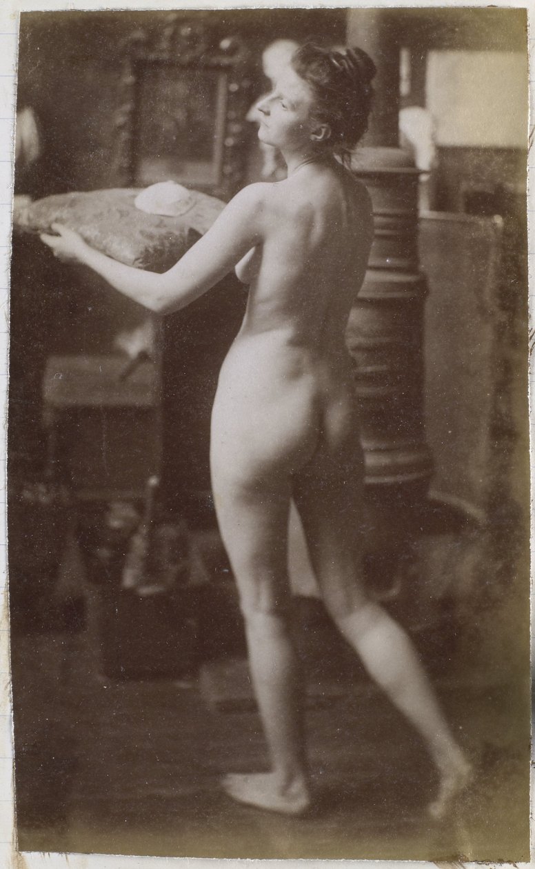 Studie af en kvindelig nøgenmodel, set skråt bagfra, i Jacques de Lalaings studie af Jacques Lalaing (attributed to)