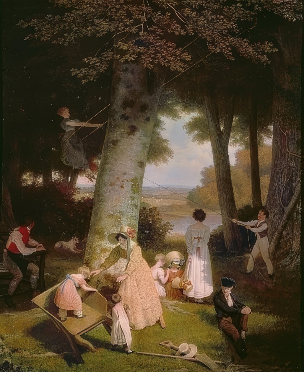 Legepladsen (La Place de Jeux). 1830 af Jacques Laurent Agasse