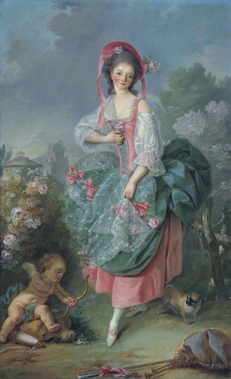 Ballerina Marie-Madeleine Guimard 1743-1816 som Terpsichore af Jacques Louis David
