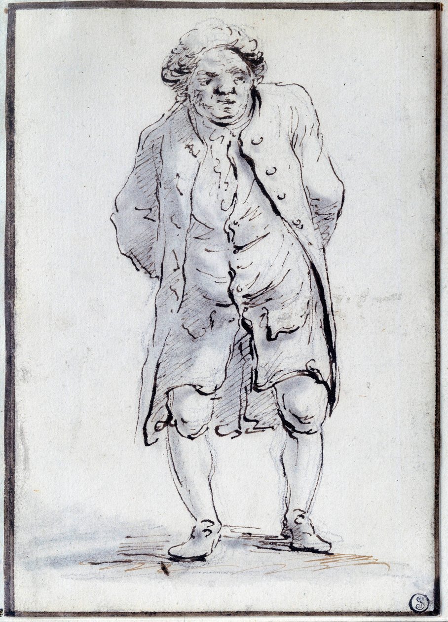 Tegneserie af Honore Gabriel (Honore-Gabriel) Riqueti, greve af Mirabeau (1749-1791) den Ain. Tegning af Jacques Louis David (1748-1825) 1700-tallet. Svag. 0,17x0,12 m. Paris, Louvre-museet af Jacques Louis David