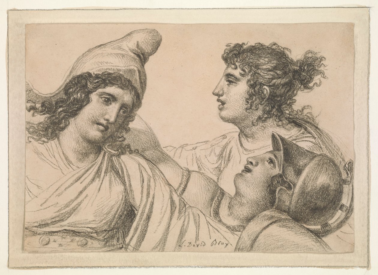 Komposition med tre figurer af Jacques Louis David